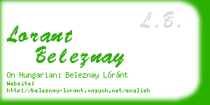 lorant beleznay business card