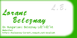 lorant beleznay business card